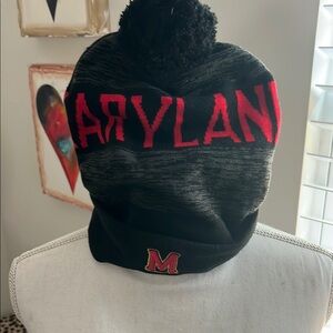 Under Armour Black and Red U of Maryland Knit Hat